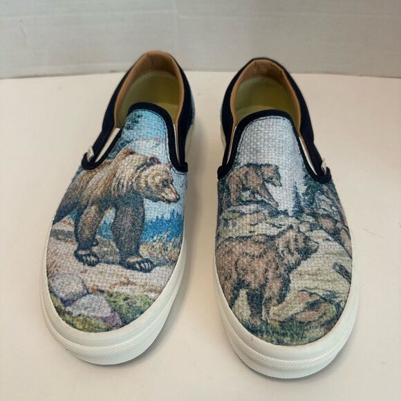 Vans Slip On Shoes Cali Tapestry Forest Bear Skateboarding Sneakers Landscape - Picture 4 of 12